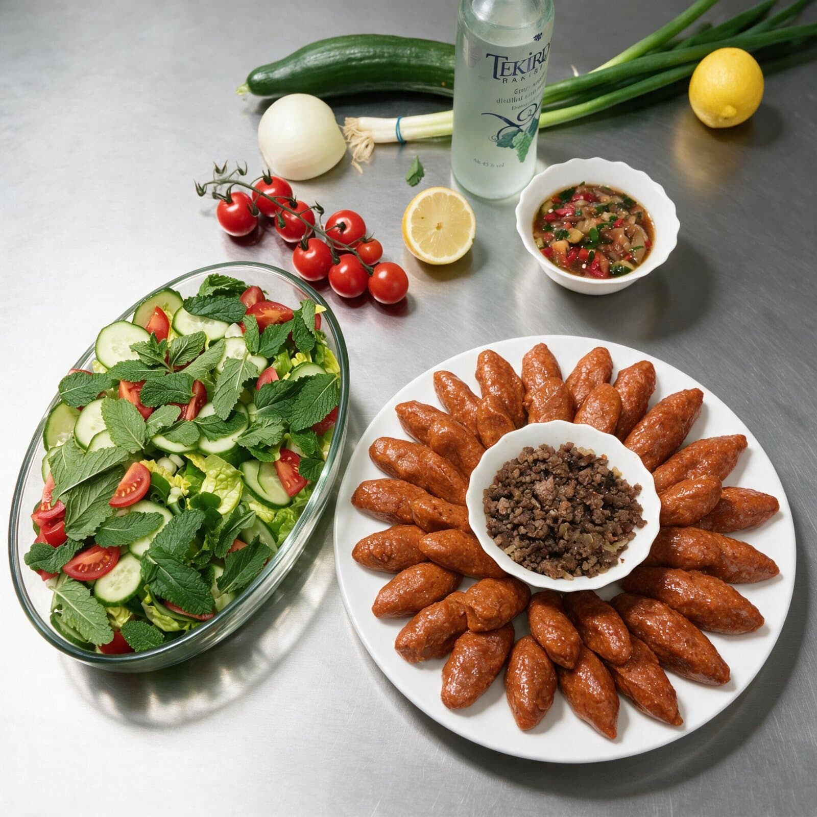 Köfte im Kranz mit Minzsalat